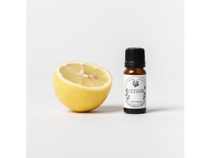 100% čistý přírodní lisovaný éterický olej z citrónu (citrus limonum) v lékovce.