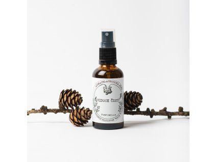 Osvěžující a vzduch čistící aromaterapeutická mlhla ve spreji.