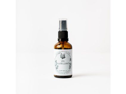 Osvěžující aromaterapeutická mlha při rýmě a nachlazení ve skleněné lékovce, 50ml.
